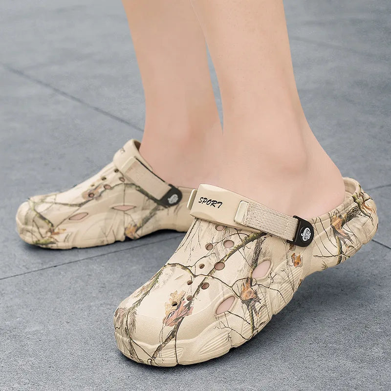 Trendsi round toe hollow-out sandals with open heel and stylish cut-out design, perfect for warm-weather casual wear.