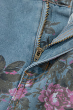 Esme Floral Print Bootcut Jeans by Threaded Pear showing floral pattern and classic denim fit with bootcut style.