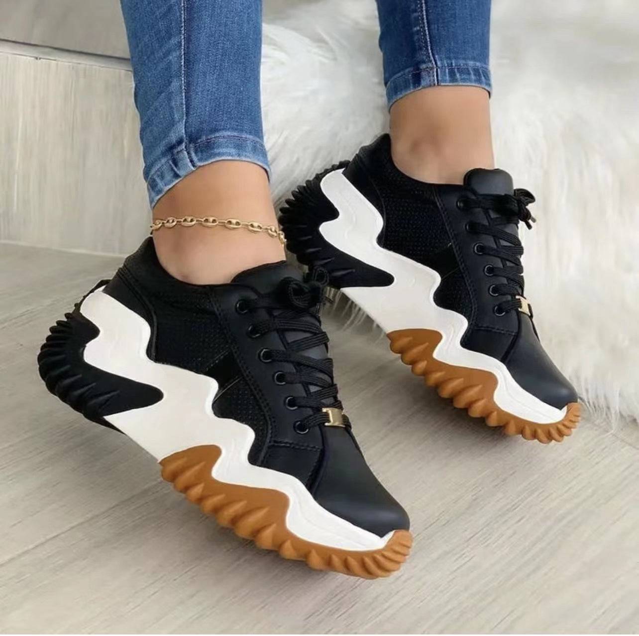 Women Shoes Lace-up Sports SneakersExperience both style and comfort with our Women's Shoes Lace-up Sports Sneakers! Featuring a unique design with a variety of colors to choose from, these sneakers aSneakersPlush Fashions ShopPlush Fashion Shop