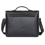 Pi-Mart men's retro casual leather business briefcase with sturdy handles and classic design for professional use.