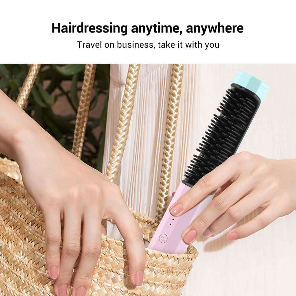 Straightening Comb Rechargeable Hair Wireless StraightenerSay goodbye to messy hair, frizz, and heat damage with our Rechargeable Hair Wireless Straightener! With 30 seconds of rapid heating and gentle temperature options, Beauty & HealthPlush Fashions ShopPlush Fashion Shop