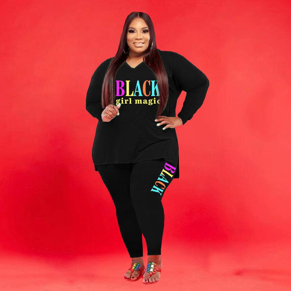 Women's Plus Size Sports And Leisure Printed Two-piece setThis Women's Plus Size Sports And Leisure Printed Two-piece Suit is perfect for active women who want to look stylish and comfortable while working out or lounging. 2 piece Pants setPlush Fashions ShopPlush Fashion Shop