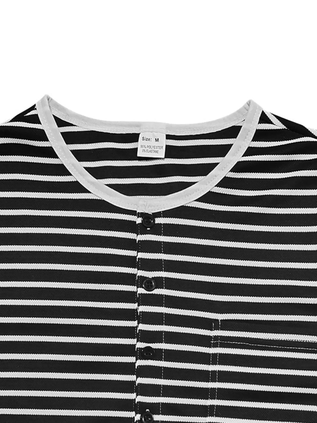 Men's plus size striped long sleeve T-shirt by Plush Fashion Hub, showing navy and white horizontal stripes and classic fit