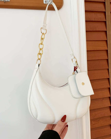 PU Leather Shoulder Bag with EarPods Bag - Plush Fashion Shop #