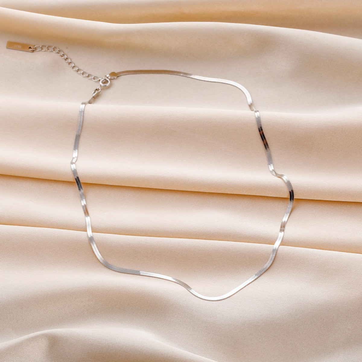 Sterling silver chain necklace from Plush Fashion Hub with a sleek, classic design, perfect for everyday wear.