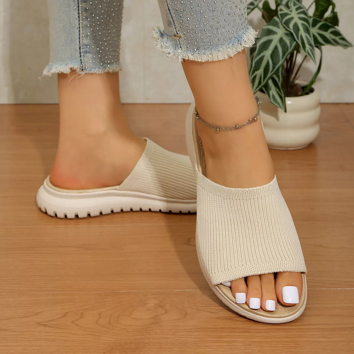 Open toe breathable sandals by Plush Fashion Hub featuring comfortable straps and stylish design for summer wear.