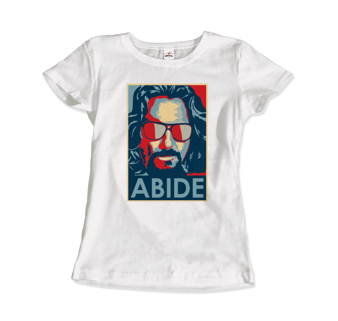 Big Lebowski Abide Hope Style T-shirt featuring artwork from the film, showcasing a colorful design on the front.