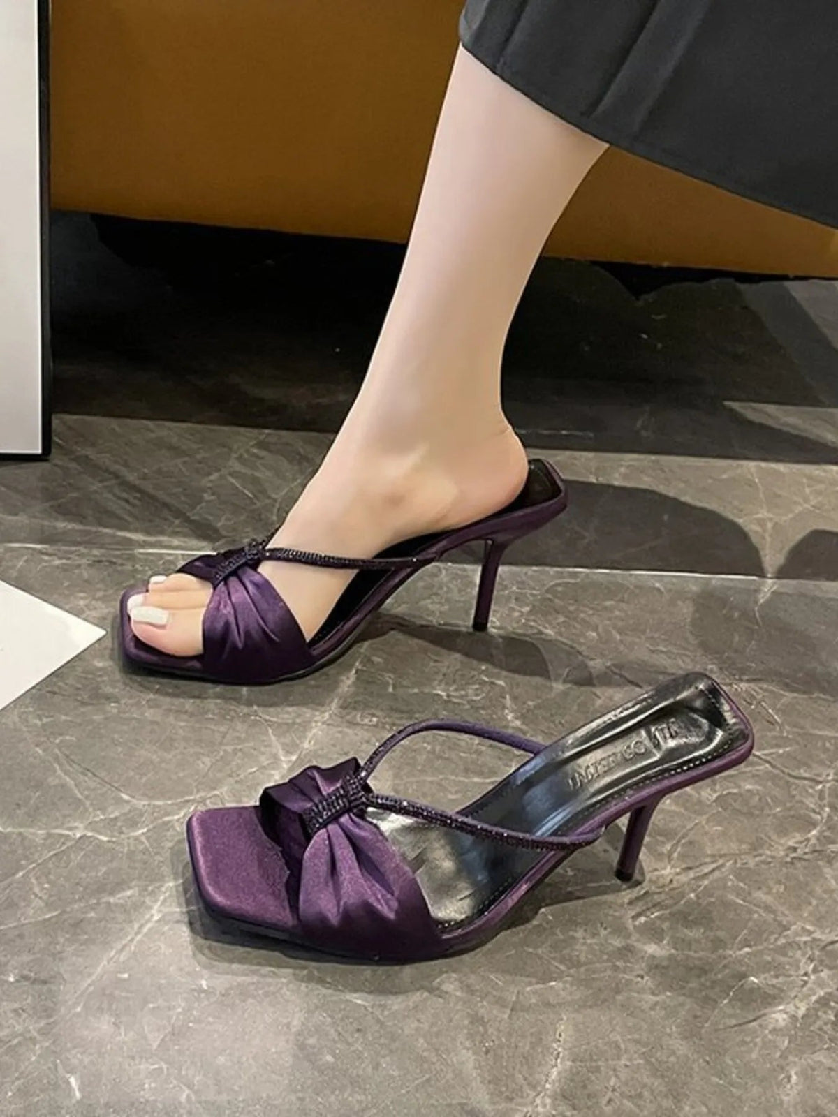 Elegant faux leather mid-heel sandals with bow detail for women by Plush Fashion Hub, showcasing stylish open-toe shoes.