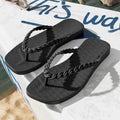 Women's braided strap beach sandals with toe post, comfortable summer flip flops by Trendsi, ideal for casual beach wear.