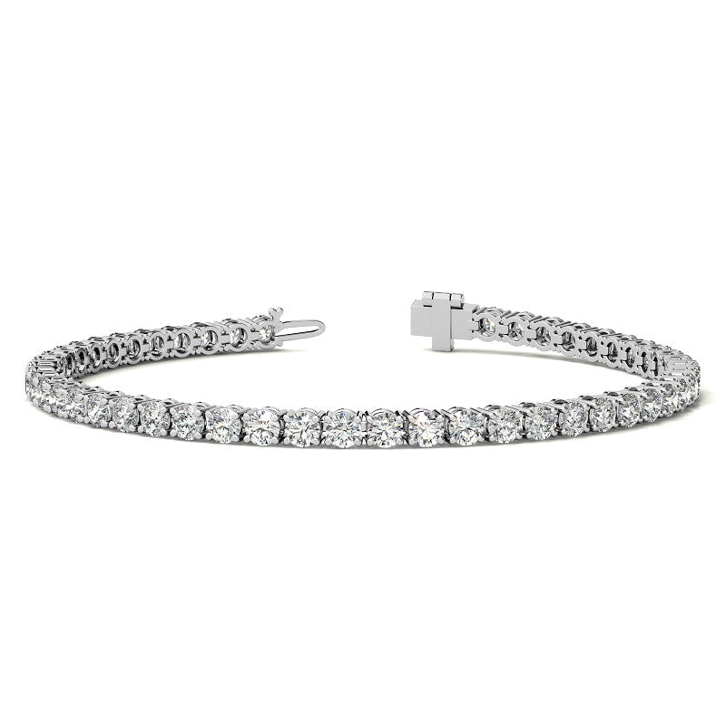 8ctw Created Sapphire Tennis Bracelet - 3mm Stones - 14K Gold Overlay in White, Yellow or Rose Gold-0