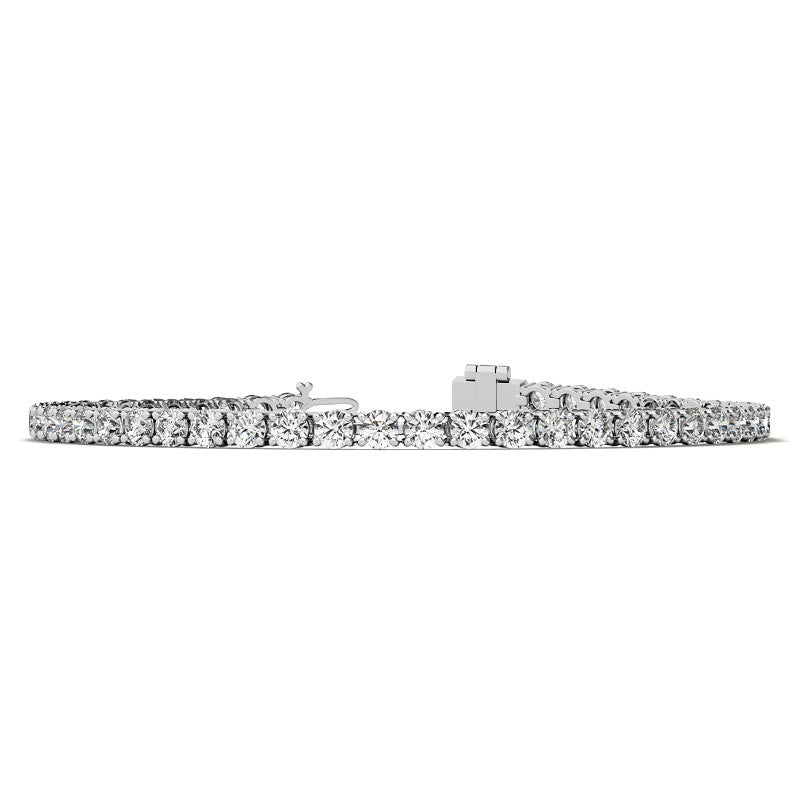 6ctw Created Sapphire Tennis Bracelet - 3mm Stones - 14K Gold Overlay in White, Yellow or Rose Gold-1
