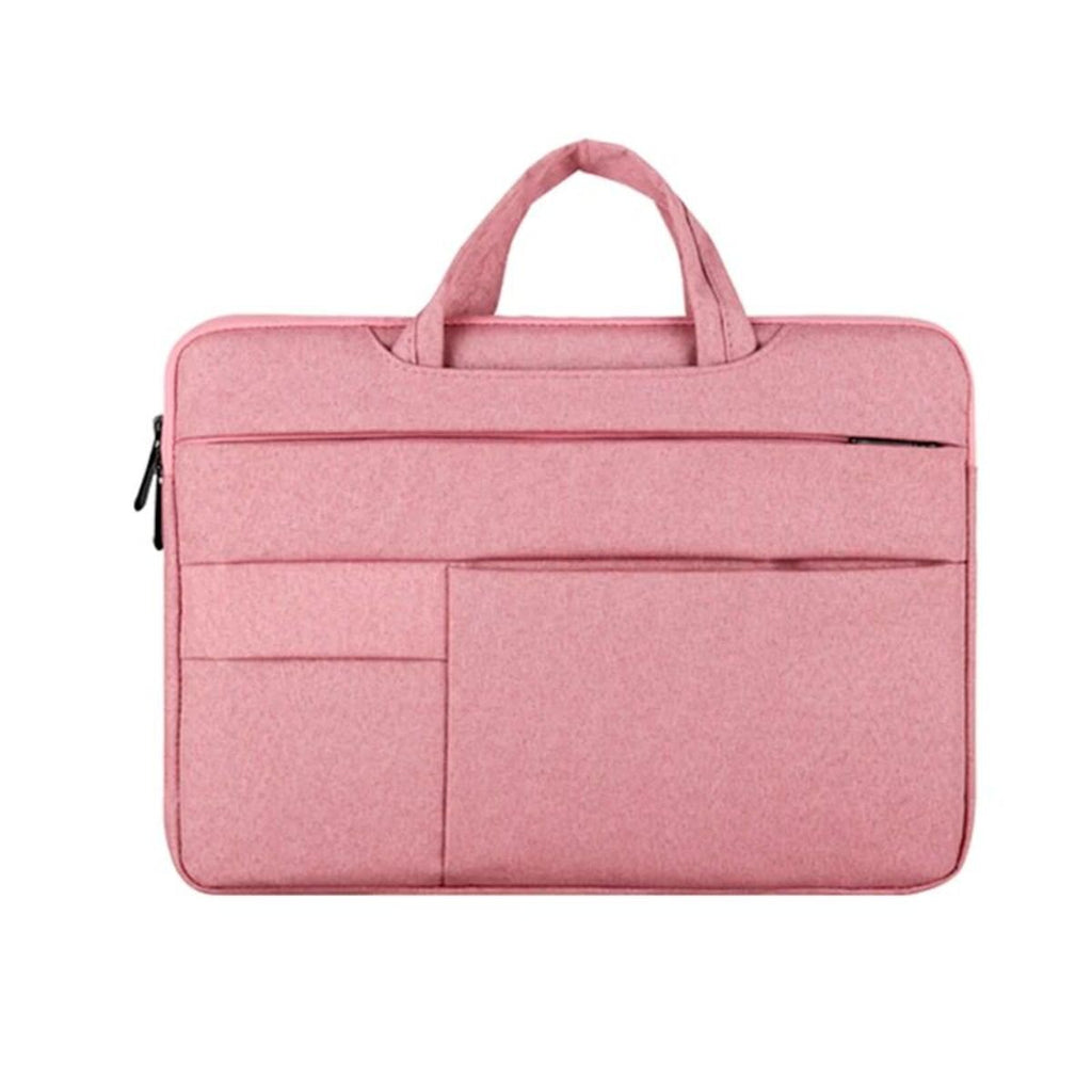 Pi-Mart laptop bag with shoulder strap, 13-15.6 inch carrying case, business and school briefcase in black with zipper compartment