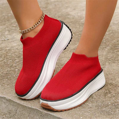 Fashion Thick-soled Ankle Boots Women Casual Round Toe Socks Shoes BreElevate your style with our Fashion Thick-soled Ankle Boots! Featuring a platform heel, these boots add height and confidence to your outfit. The rubber sole provideSneakrsPlush Fashions ShopPlush Fashion Shop