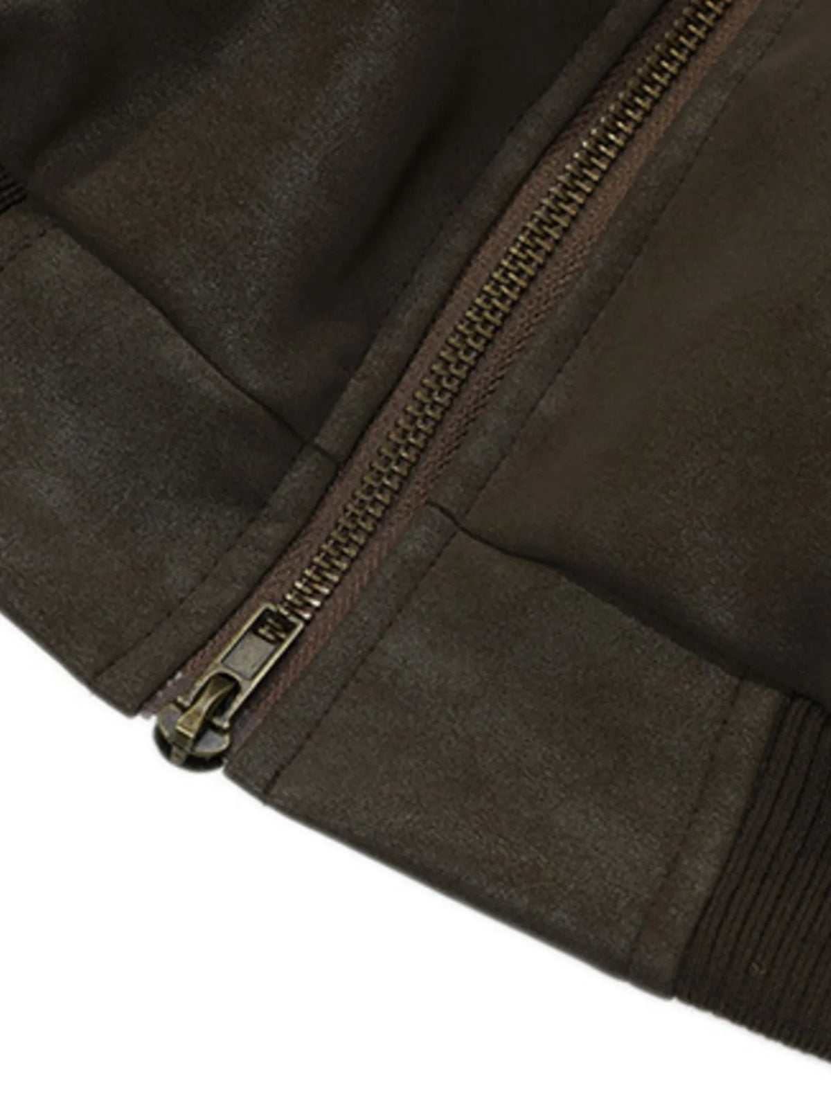 Men's plaid collar detail zip-up jacket, trendy outerwear by Trendsi featuring a stylish plaid collar and front zipper closure.