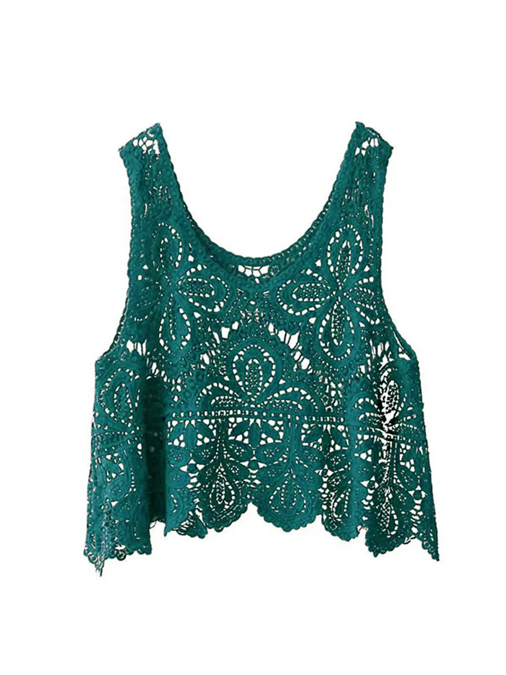 Sleeveless knit swim cover-up with cutout scoop neck, lightweight and stylish, perfect for beach or poolside wear.