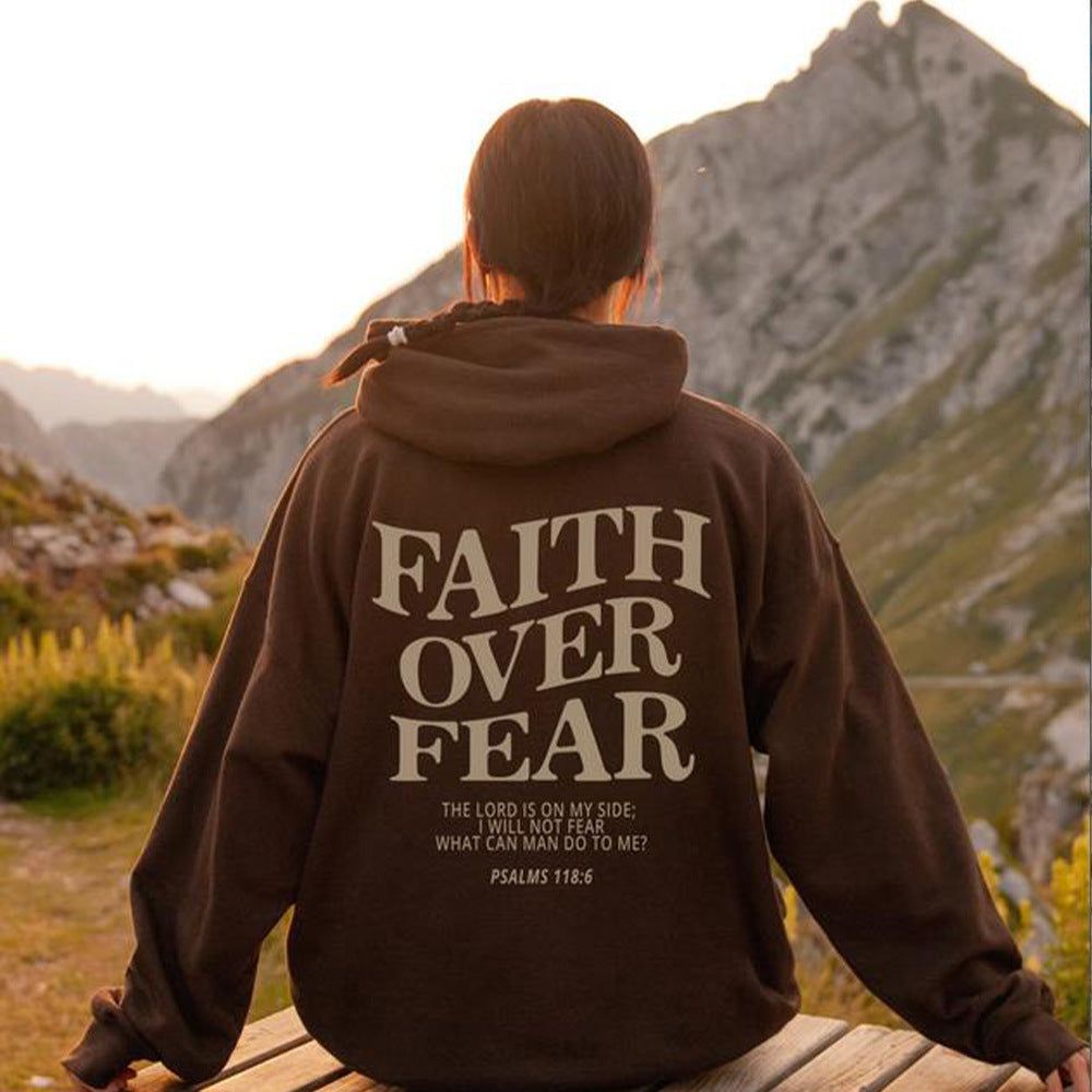 Faith Over Fear Men's And Women's Hoodies SweaterEmbrace your faith with our Faith Over Fear hoodies! Available in multiple colors and sizes, these hoodies feature a stylish letter pattern and top-stitched pockets.SweaterPlush Fashions ShopPlush Fashion Shop