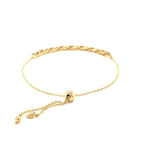 14k yellow gold adjustable chain bracelet with a sleek, elegant design, perfect for everyday wear and layering.