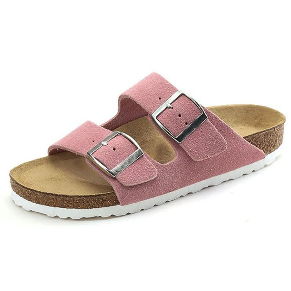 Open toe double buckle sandals by Plush Fashion Hub, featuring stylish straps and a comfortable design for casual wear.