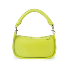  Female high-end retro diagonal handbag in green artificial leather with unique belt decoration.