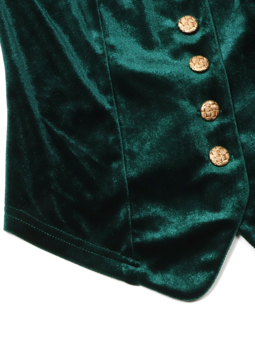 Velvet button-down vest with delicate lace trim, trendy top from Trendsi, shown in a close-up image highlighting fabric and details.