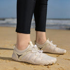 Casual breathable barefoot shoes for men and women by FitiqueFit, ideal for beach wear, showing lightweight, flexible footwear.