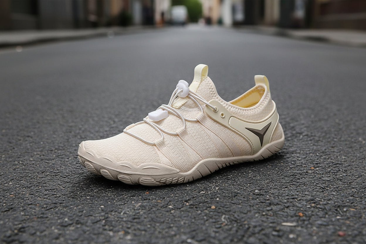 Casual breathable barefoot shoes for men and women by FitiqueFit, showing lightweight, flexible footwear ideal for beach wear.