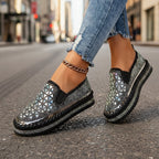 Casual women’s sneakers by FitiqueFit with thick soles, flat pedal design, ideal for all seasons, shown in a stylish, comfortable look.