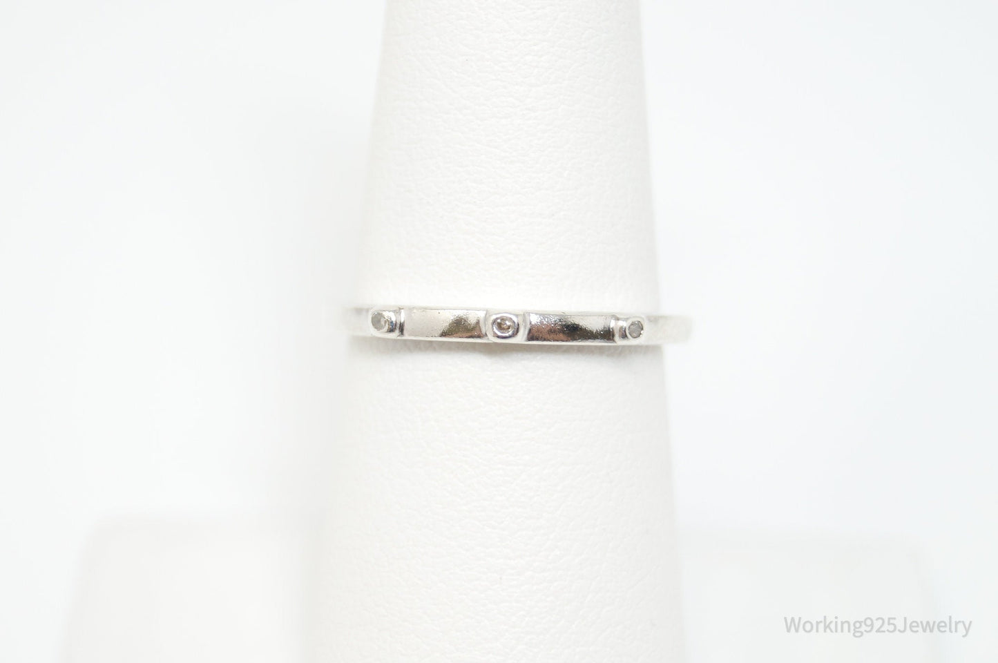 Vintage Designer Heng Ngai Diamond Sterling Silver Ring - Size 6.75 Working 925 Jewelry