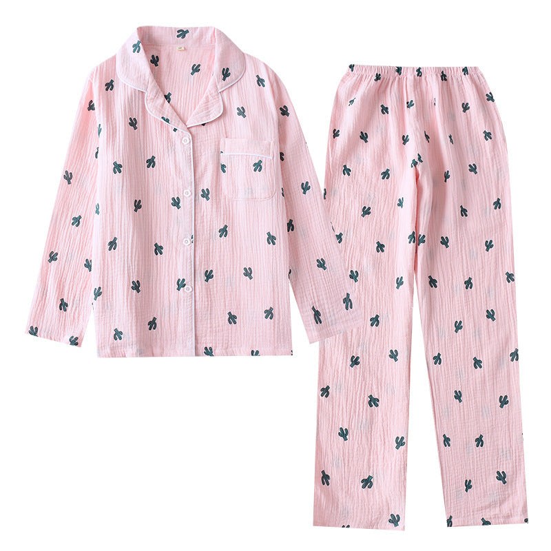 Womens Pajamas With Cotton Double Layer Gauze - Plush Fashions Shop 