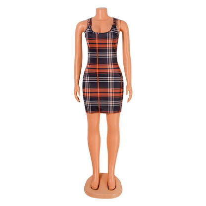 Womens Sleeveless Plaid Vest DressUnleash your inner fashionista with our Womens Sleeveless Plaid Vest Dress! Made with soft milk silk and lined with Spandex, this dress offers both comfort and stylePlush Fashions ShopPlush Fashion Shop