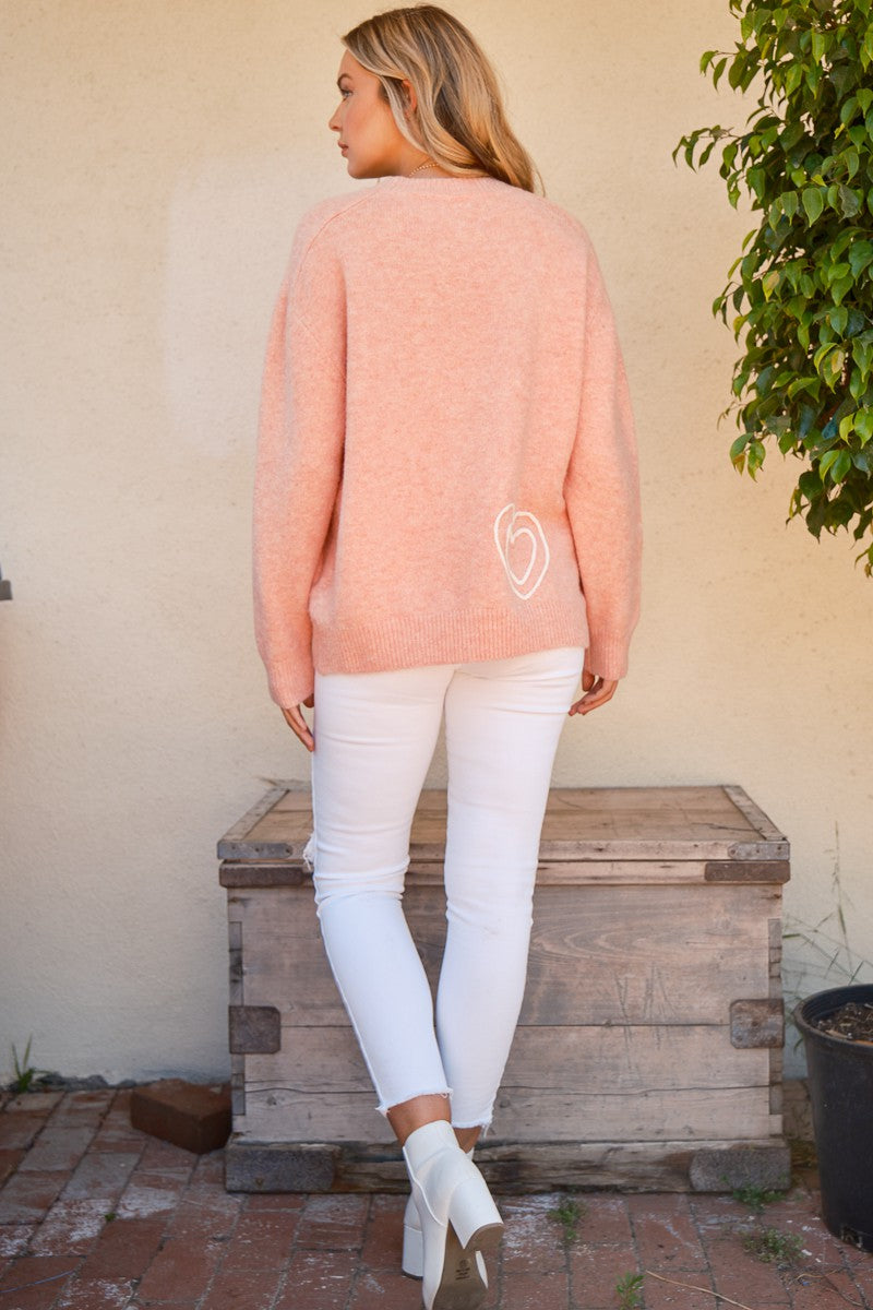 The WIFEY & Heart Round Neck Sweater - Plush Fashion Shop #