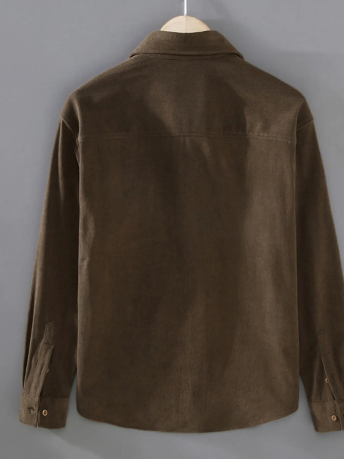Plus size men's button-up long sleeve shirt by Trendsi, shown in a casual fit with a collar and button front.
