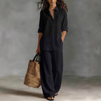 Women's bohemian casualwear set by FitiqueFit featuring a relaxed top and matching pants for resort and lounge style.