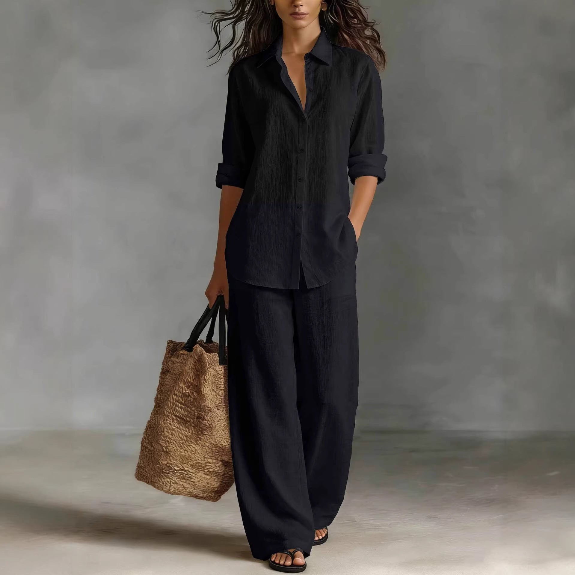 Women's bohemian casualwear set by FitiqueFit featuring a relaxed top and matching pants for resort and lounge style.
