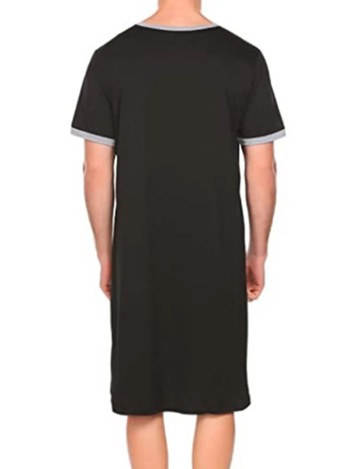 Men's plus size contrast trim short sleeve loungewear by Plush Fashion Hub, featuring comfortable fabric and stylish design.