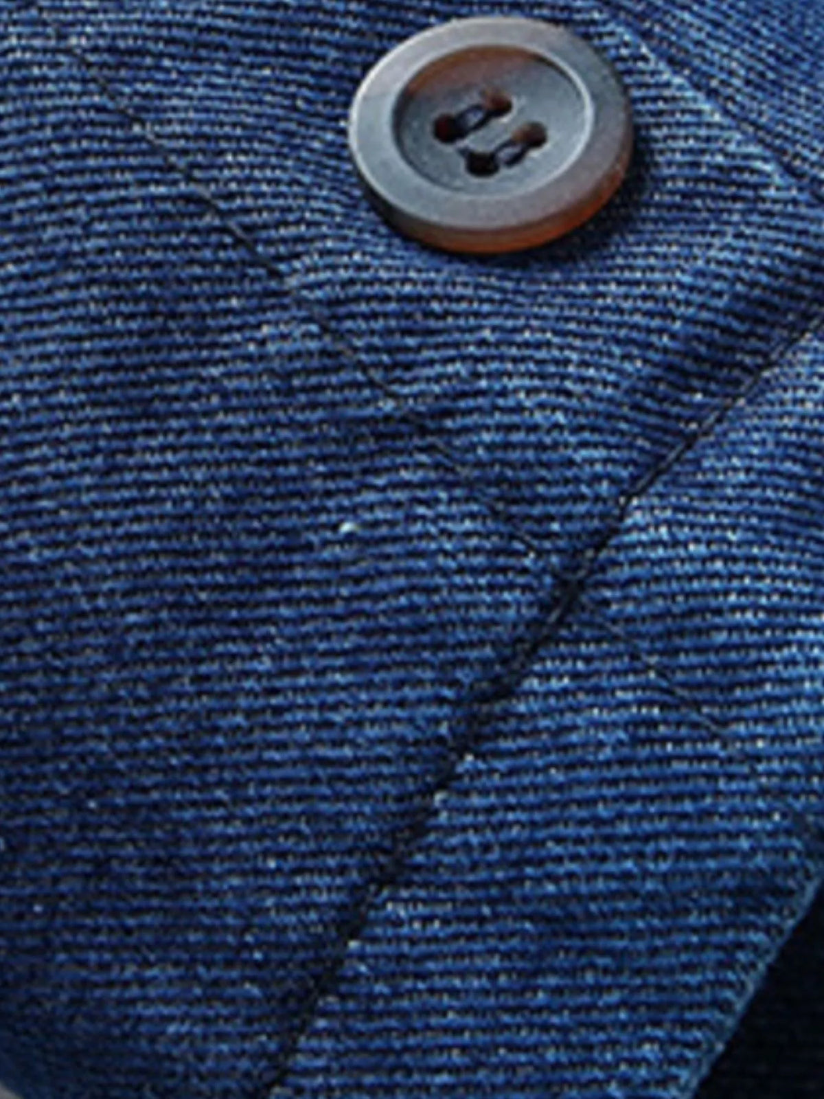 Men's plus size long sleeve denim blazer by Plush Fashion Hub, featuring classic blue denim fabric and tailored fit.