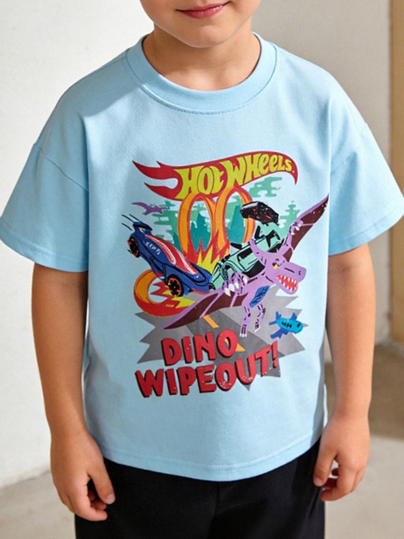 Children's Dino Wipeout Graphic Tee - Plush Fashion Hub