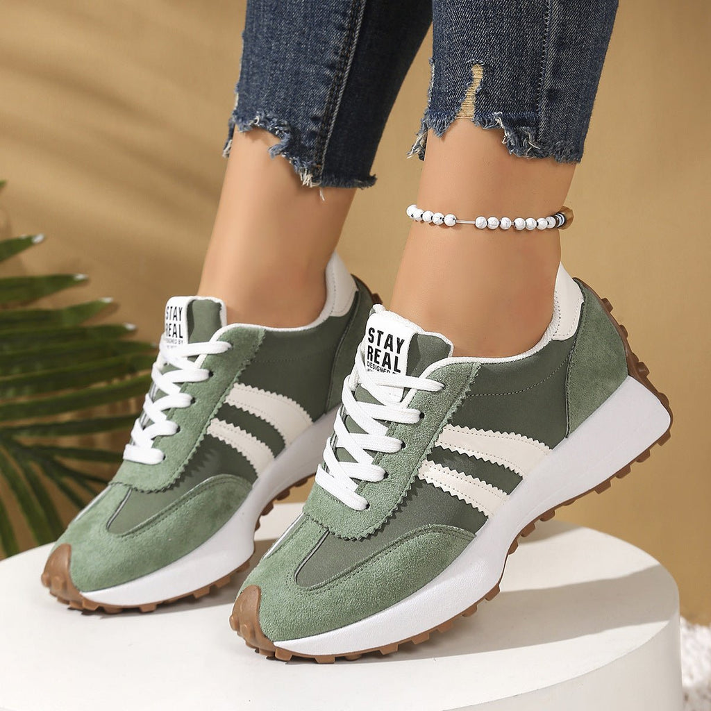 FitiqueFit women's chunky thick-sole breathable sneakers highlighting their stylish design and comfortable construction.