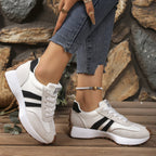 Women’s chunky thick-sole breathable sneakers by FitiqueFit, featuring stylish design and comfortable, airy footwear for casual wear.