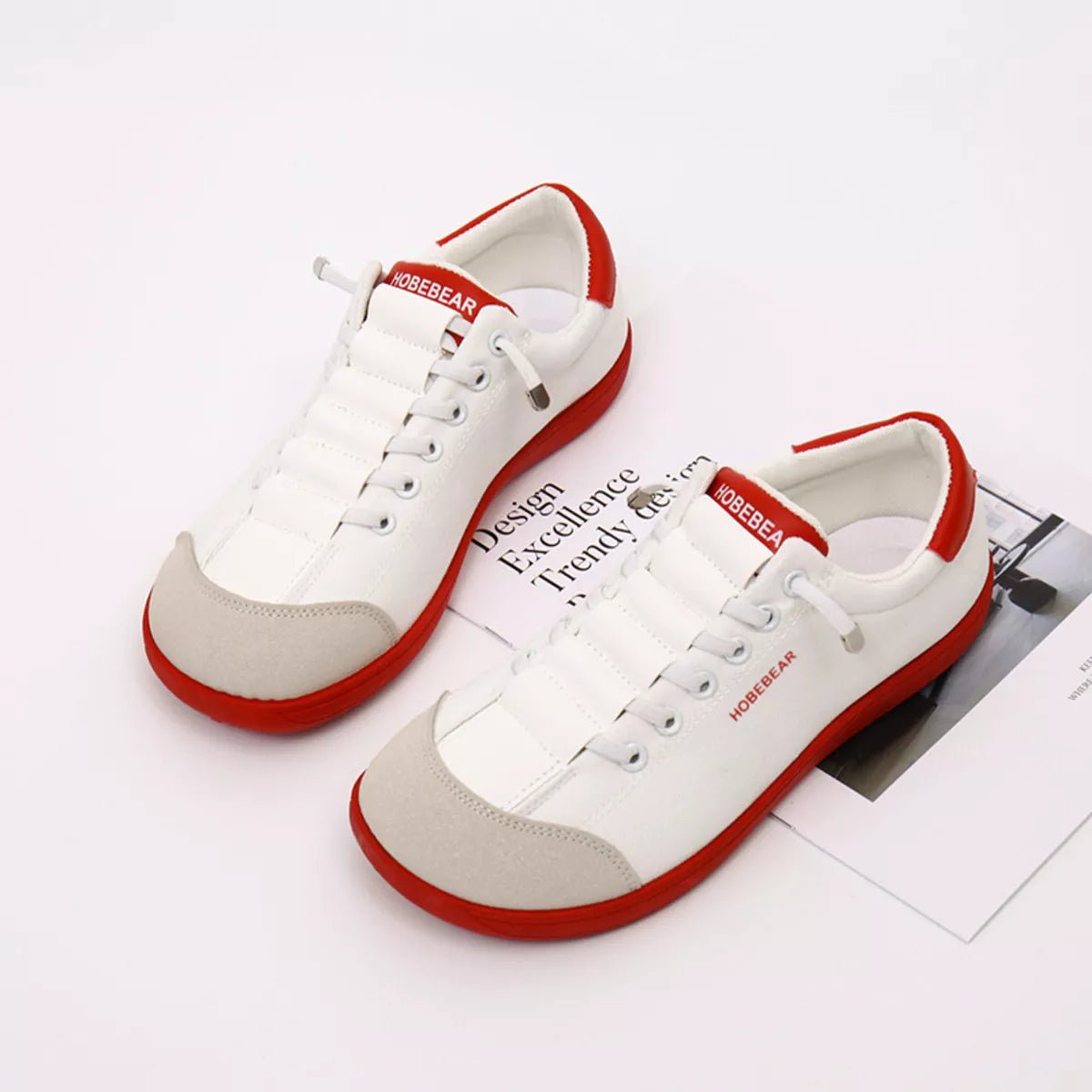 Contrast lace-up casual sneakers in PU leather and canvas by Plush Fashion Hub, showing stylish design and mixed material details.