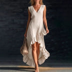 Cotton long sleeveless casual dress for women by FitiqueFit, featuring a comfortable and stylish design for everyday wear.