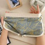 Cotton print men's boxer shorts by FitiqueFit, casualwear with colorful floral pattern and comfortable fit.