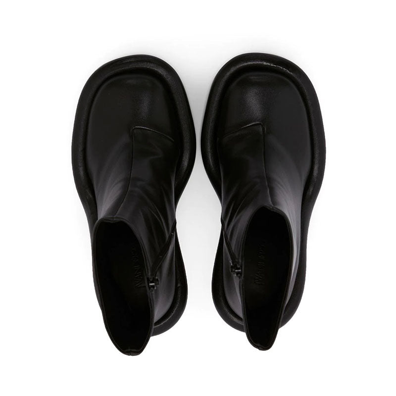 LadyShow.Store cowboy round toe high heels boots featuring Western-style design and classic leather finish.