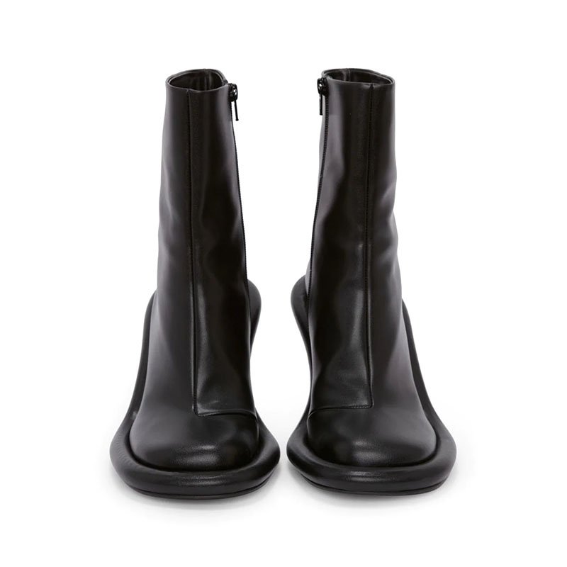 LadyShow.Store cowboy round toe high heels boots featuring rugged cowboy style and leather material.