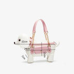 Cute teddy dog-shaped crossbody bag by LadyShow.Store, featuring a plush teddy dog design with a strap for carrying.