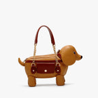 Cute teddy dog-shaped crossbody bag from LadyShow.Store, featuring soft plush material and a playful design.