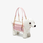 Cute teddy dog-shaped crossbody bag from LadyShow.Store, featuring adorable plush design and adjustable strap for carry.
