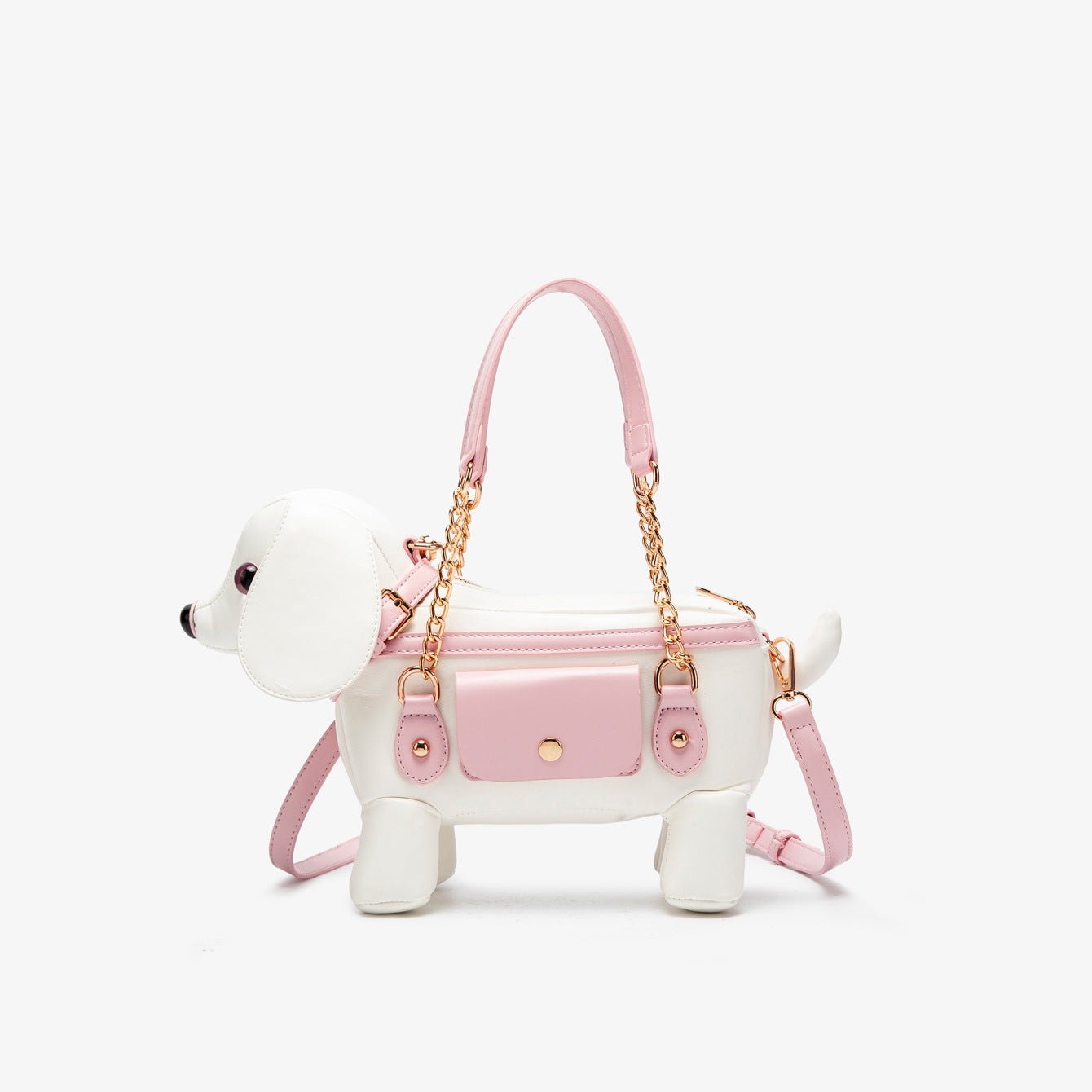 Cute teddy dog-shaped crossbody bag by LadyShow.Store, featuring a soft plush design and adjustable strap for everyday use.
