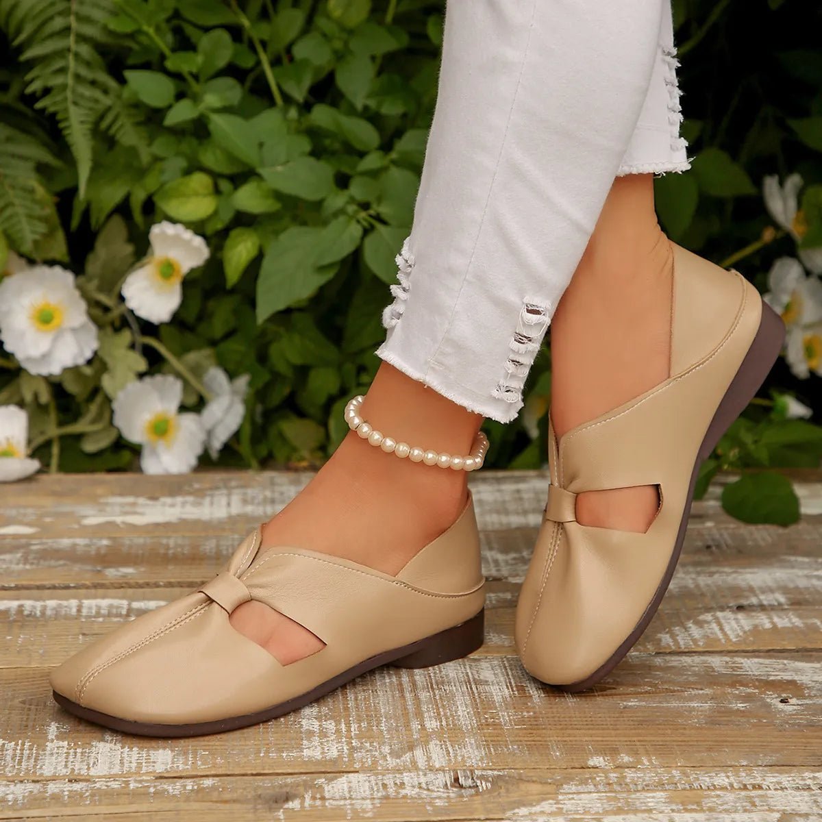 Women's faux leather cutout flat sandals by Plush Fashion Hub, showcasing open-toe design with stylish cutouts and flat sole.