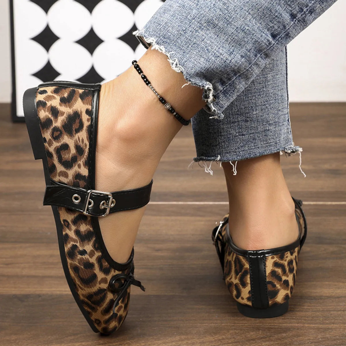 Women's square toe slip-on flats from Trendsi, featuring a sleek design and comfortable fit, shown in the product image.